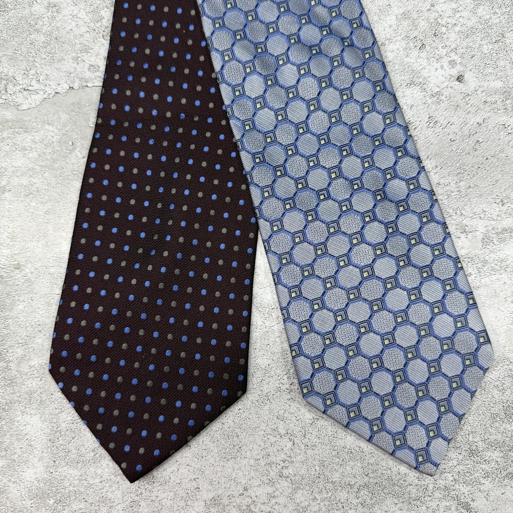 Pronto Uomo‎ Silk Tie Mens One Size Multicolor Polka Dot Made In China Necktie